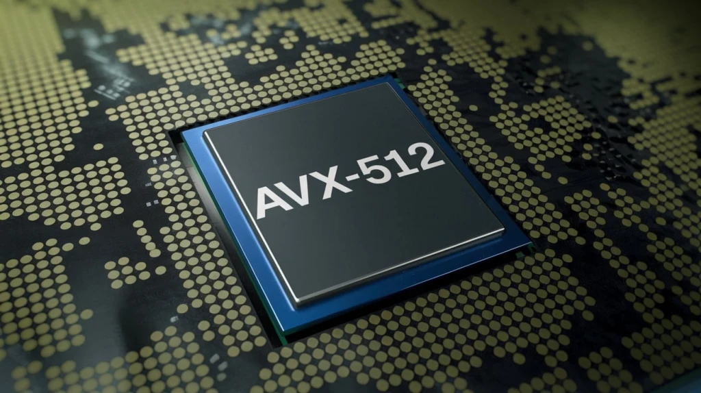 A decorative, outro image showing a process that supports AVX-512.